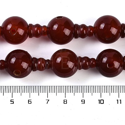 Natural Carnelian 3-Hole Guru Beads Strands G-H064-E08-02A-1