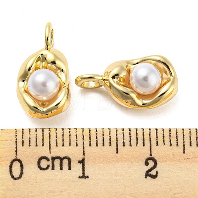 Alloy with ABS Plastic Imitation Pearl Pendants FIND-G061-05G-1