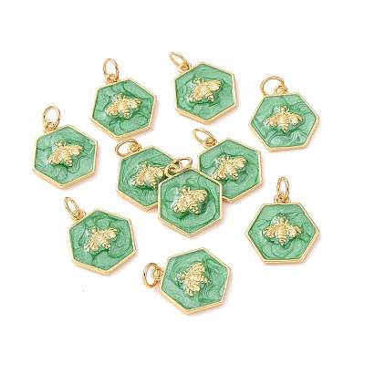 Rack Plating Brass Enamel Pendants X-KK-H431-10G-1