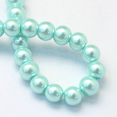 Baking Painted Pearlized Glass Pearl Round Bead Strands X-HY-Q003-6mm-45-1