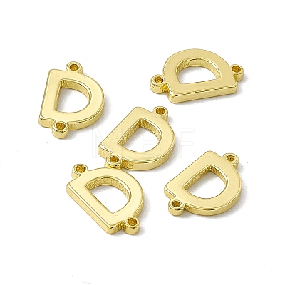 Rack Plating Brass Letter Connector Charms KK-C007-38G-D-1