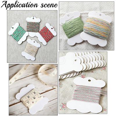 80Pcs Bone Shape Paper Thread Winding Boards SENE-SC0001-09A-1