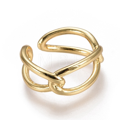 Brass Cuff Rings RJEW-F105-01G-1