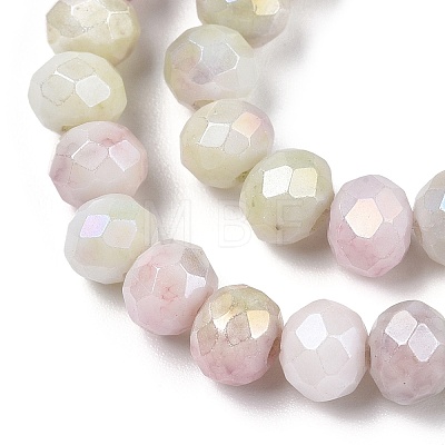 Faceted Electroplated Glass Beads Strands GLAA-C023-02-A03-1
