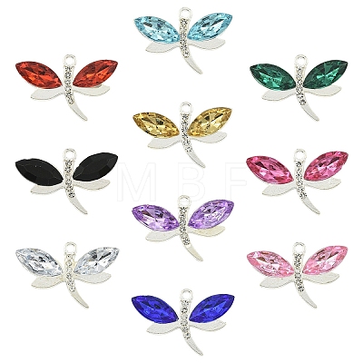 20Pcs 10 Colors Alloy Rhinestones Charms FIND-YW0010-95-1