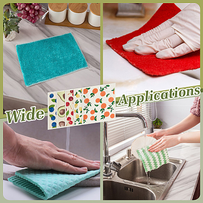 10Pcs 5 Styles Wood Pulp Cotton Cleaning Cloth AJEW-MA0001-35A-1