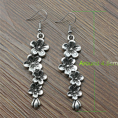 Flower Alloy Dangle Earrings FS-WGFD447-02-1