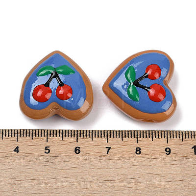 Handmade Heart Lampwork Beads Strands LAMP-P069-04A-04-1