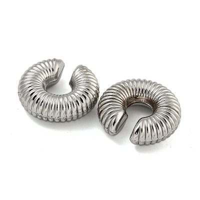 Spiral Rings 304 Stainless Steel Cuff Earrings for Women EJEW-G393-01A-P-1