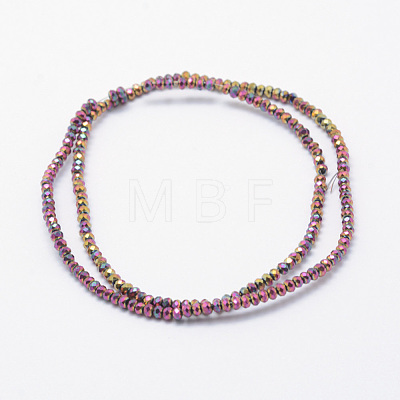 Electroplate Glass Beads Strands X-EGLA-J144-FP-A01-1