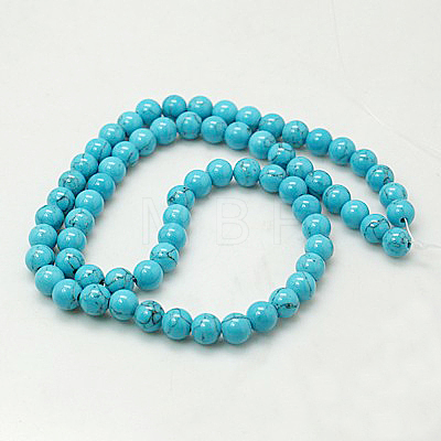 Natural Mashan Jade Round Beads Strands G-D263-6mm-XS33-1