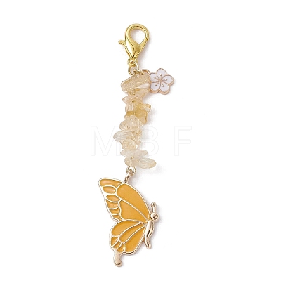 Butterfly Alloy Enamel Pendants Decoraiton HJEW-JM01637-05-1