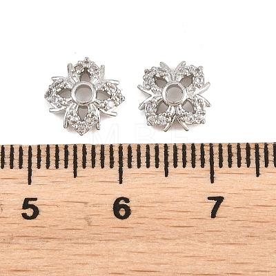 Brass Clear Cubic Zirconia Beads KK-B186-05P-1