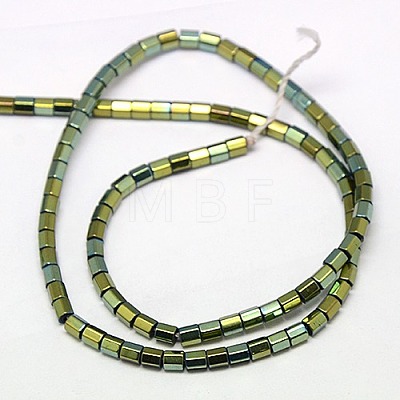 Electroplate Non-magnetic Synthetic Hematite Beads Strands G-J166-3x3mm-07-1