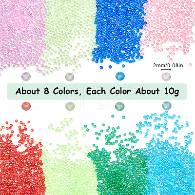 80G 8 Colors Transparent Round Caviar Beads FIND-SC0010-62-1