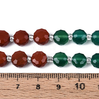 Natural Red Agate & Green Agate & Red Jasper Beads Strands G-T144-19B-01-1