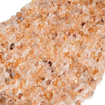 Heated Natural Citrine Beads Strands G-D108-A03-03-1