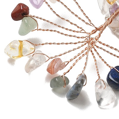 Natural Mixed Stone Chips Tree of Life Decorations DJEW-Z007-02Q-1
