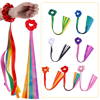 14Pcs 7 Colors Polyester Wrist Sash AJEW-WR0003-83-1