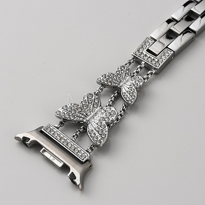 Alloy Rhinestone Butterfly Watch Band FIND-SZC0022-016B-1