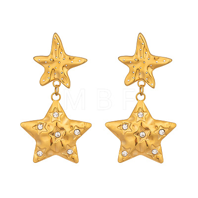 304 Stainless Steel Cubic Zirconia Dangle Stud Earrings WG7D1EF-01-1