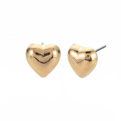 Heart Stud Earrings for Women EJEW-S213-02B-01G-RS-1