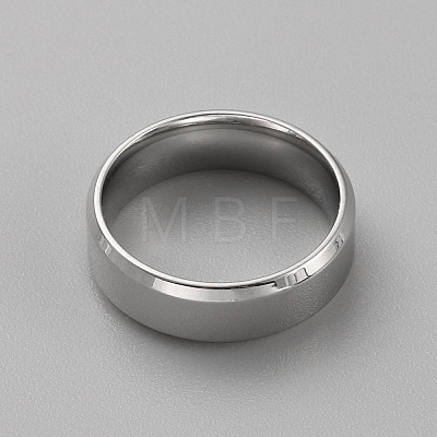 Stainless Steel Simple Plain Band Ring for Women RJEW-WH0015-04B-1