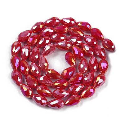 Opaque Solid Color Electroplate Glass Beads Strands EGLA-N013-P4mm-B07-1