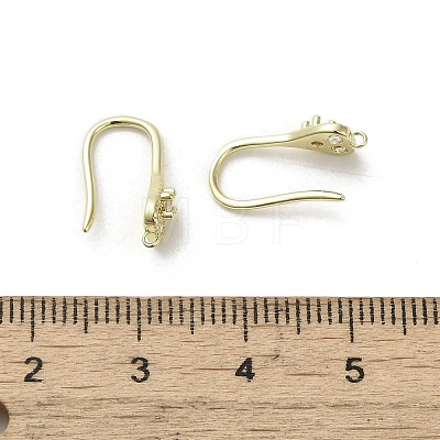 Brass Micro Pave Cubic Zirconia Earring Hooks KK-C048-13A-G-1
