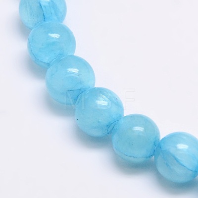 Dyed Natural Green Jade Beads Strands JBS053-6MM-31-1