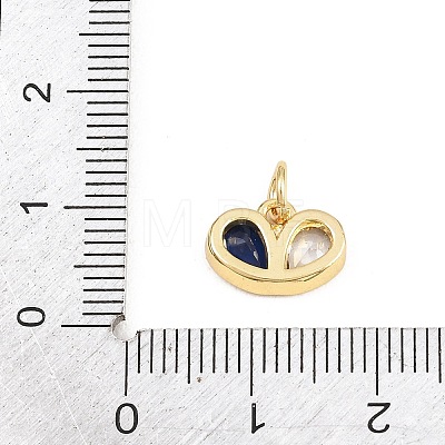 Brass Micro Pave Colorful Cubic Zirconia Charms KK-E798-02F-G-1