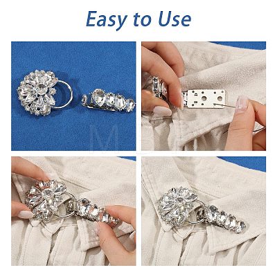 2Pcs Flower Alloy Rhinestone Snap Lock Clasps FIND-FH0018-22A-1