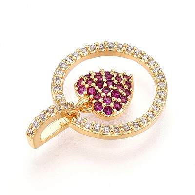 Brass Micro Pave Cubic Zirconia Pendants KK-N261-23B-G-1