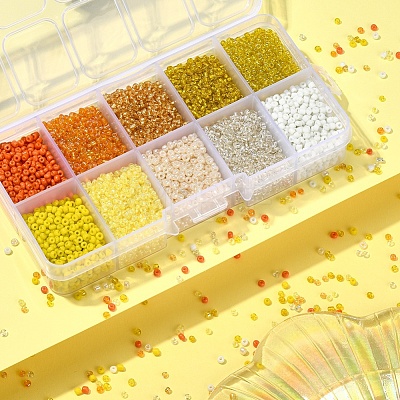 8500Pcs 10 Style Glass Seed Beads SEED-YW0001-80F-1