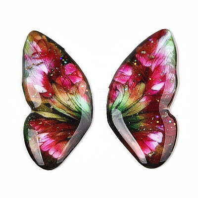 Epoxy Resin Butterfly Wings Cabochons CRES-N035-02G-1