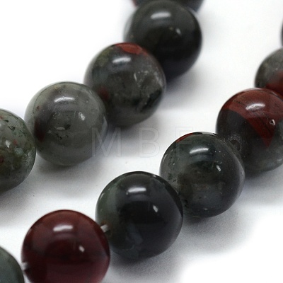 Natural African Bloodstone Beads Strands X-G-G763-08-6mm-1