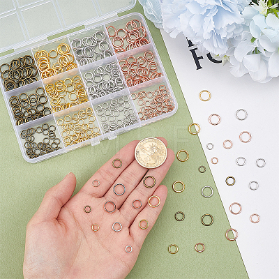 440Pcs 3 Colors Alloy Soldered Closed Jump Rings KK-PH0015-66-1