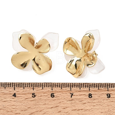 304 Stainless Steel Resin Stud Earrings SA-CBAF6AD-18G-C-1