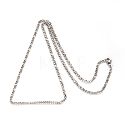 Tarnish Resistant 304 Stainless Steel Twisted Chain Curb Chain Necklaces NJEW-L416-04P-1