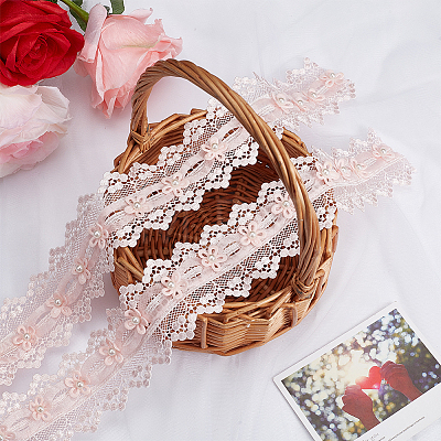 3 Yards Polyester Flower Lace Trim OCOR-OC0001-67A-1