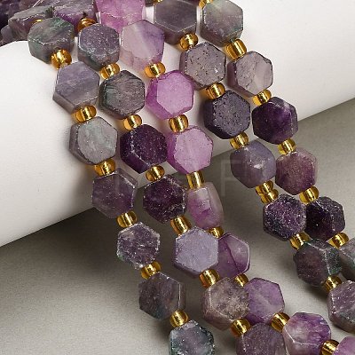 Natural Lepidolite/Purple Mica Stone Beads Strands G-F833-B03-01-1