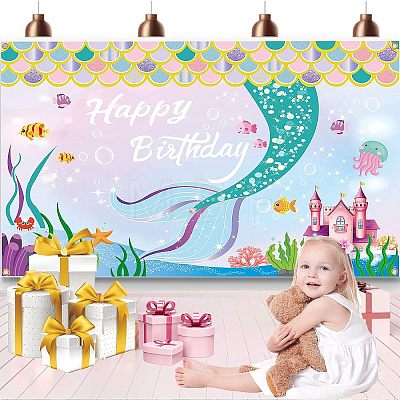 Polyester Hanging Banners Children Birthday AJEW-WH0190-032-1