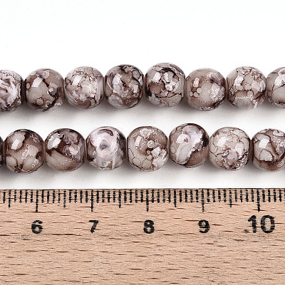 Baking Paint Glass Beads Strands DGLA-N003-8mm-A05-1