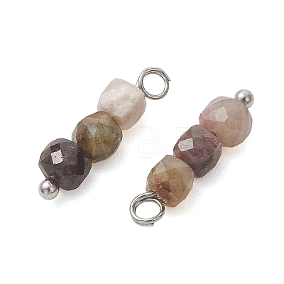 Natural Multicolor Tourmaline  Pendants PALLOY-JF05187-1