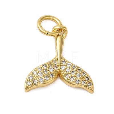 Rack Plating Brass Micro Pave Cubic Zirconia Charms KK-P279-24G-1