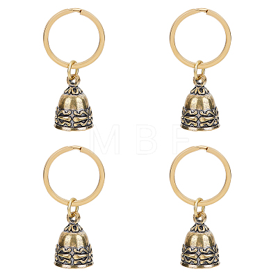 Christmas Brass Bell Pendant Keychain KEYC-WH0027-96-1