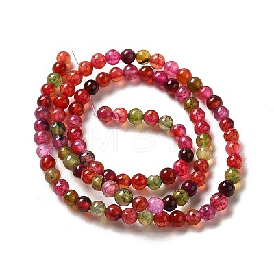 Dyed Natural Agate Beads Strands G-R262-4mm-1-1