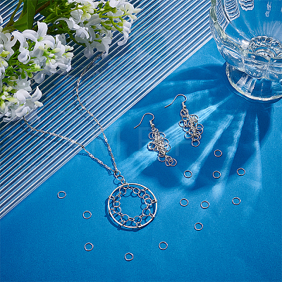 50Pcs Rhodium Plated 925 Sterling Silver Soldered Closed Jump Rings FIND-GA0006-77-1