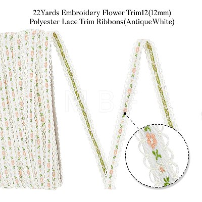 Embroidery Polyester Lace Trim OCOR-WH0033-03B-1