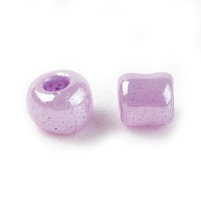 DIY Craft Beads 6/0 Ceylon Round Glass Seed Beads X-SEED-A011-4mm-155-1